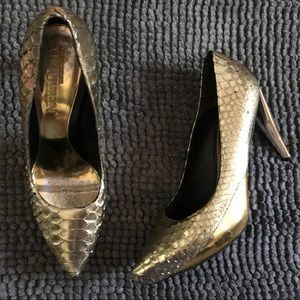 Gold Snake Alexander McQueen Heels